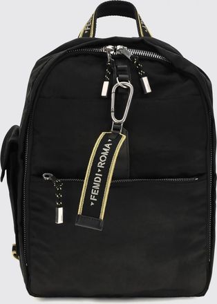 Fendi Zaino Climb in nylon con spallacci regolabili e manico superiore logato