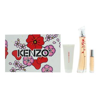 Kenzo Womens Flower Ikebana Sakura Eau de Parfum 75ml, Eau de 10ml + Body Milk - One Size