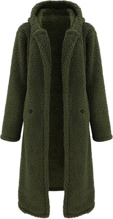 Generic Winter Jackets for Women Long Teddy Fleece Jacket Women Thermal Fleece-Winter Jackets for Women Wearable Comfy Single Breasted Coat Coats Outerwear Th