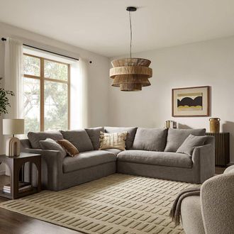 Castlery Agnes Dark Gray L-Shaped Sectional Sofa with Storage for Living Room, Grey, Multifunctional Style