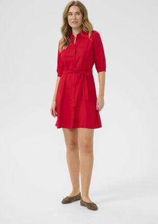 Cream Jurk Feminine red