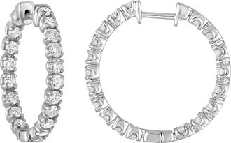 Vir Jewels 3 cttw Lab Grown Diamond Hoops Earrings in Sterling Silver With Hidden Post For Women