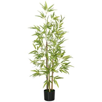 HOMCOM Artificial Plant Bamboo Artificial Tree Height 120 cm with Pot - HOMCOM | TJ Hughes