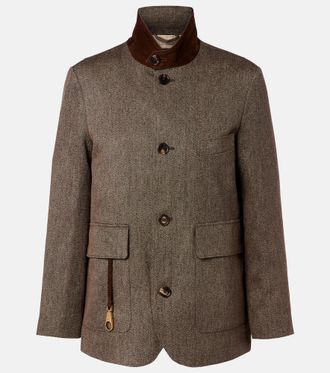 Loro Piana Chaqueta de lino con ante