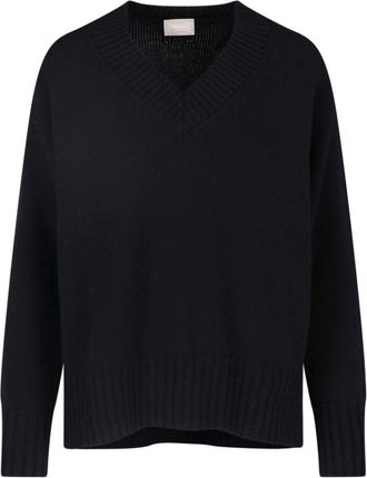 Drumohr Black Merino Wool V-Neck Sweater