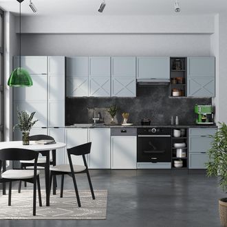 Vicco Mueble De Cocina Fame-line, Azul Claro/gris Antracita, 355 Cm, Et Antracita, Vicco