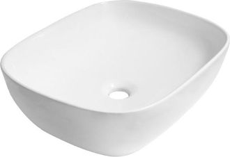 Saniclass San Vasto Waskom opbouw - 50x40x15cm - zonder overloop - rechthoek - keramiek - glanzend wit