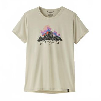 Patagonia Womens Short Sleeve Capilene Cool Daily Shirt In Fitz Roy Nimbus: Dyno White