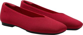 Vivaia Square-Toe Margot 3.0 V-Cut Flats in Ruby Red at Nordstrom, Size 6.5