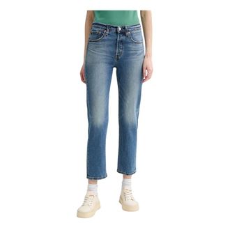 Levi's Jeans, Dames, Blauw, W25 L26, Denim, 501 Crop Lightweight Jeans