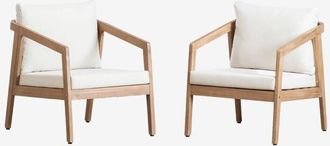 Sklum Sklum - Pack De 2 Sillones De Jard&iacute;n En Madera De Acacia Kaela