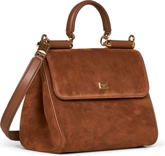Dolce & Gabbana Womens Handbag My Sicily Camel Calf Leather Handbags Hand Bags