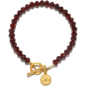 Satya Jewelry Garnet lotus toggle bracelet in Red at Nordstrom