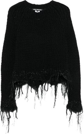 Junya Watanabe Maglione Pesante con Lavorazione Sfilacciata - - Knitwear - Donna - Nero - M