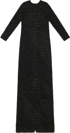 Balenciaga tweed button-back dress - women - Alpaca Wool/Wool/Viscose/Polyester/Cotton/Polyamide/Spandex/Elastane/Polyamide - S - Black