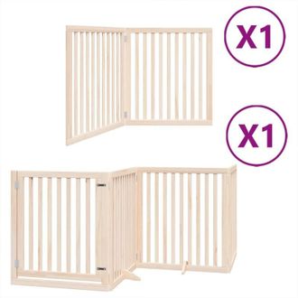 vidaXL Puerta Para Perros Plegable 6 Paneles Madera De &Aacute;lamo 480 Cm Vidaxl