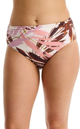 Gottex Island Breeze Shirred High Waist Swim Bottom in Brown-Pink at Nordstrom, Size 12