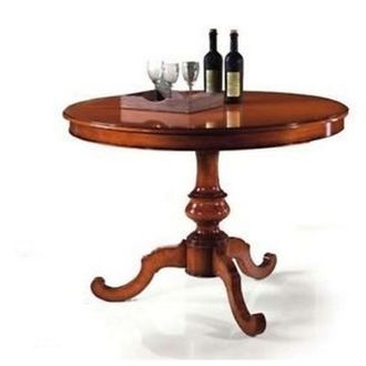 Milani Home Barry - Tavolo Da Pranzo Allungabile In Legno Massello Tondo