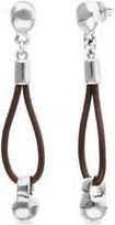 UNOde50 Long leather earrings with sterling silver-plated dial detail at Nordstrom