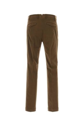 Pantaloni Torino Mens Brown Stretch Cotton Pant Castoro Exterior: Elastane Pantaloni Trousers