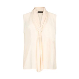 Liu Jo Sleeveless Tops, female, Beige, Size: M Top in georgette