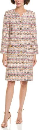 St. John Raised Plaid Tweed Dress