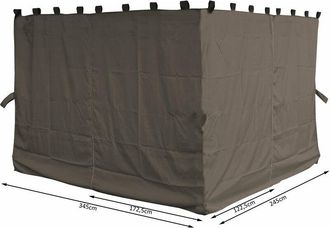 Quick-Star 4 Seitenteile F&uuml;r Pavillon Paris 3x4m Seitenwand Taupe