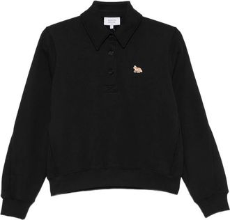 Maison Kitsun&eacute; Fox-patch Polo-collar Sweater