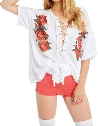 Wildfox Lovely Roses Maxwell Tee In Clean White