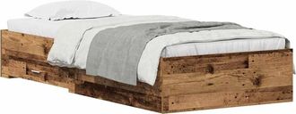 Berkfield Home Elegant Bed Frame Old Wood 90x200 cm Engineered Wood in Brown