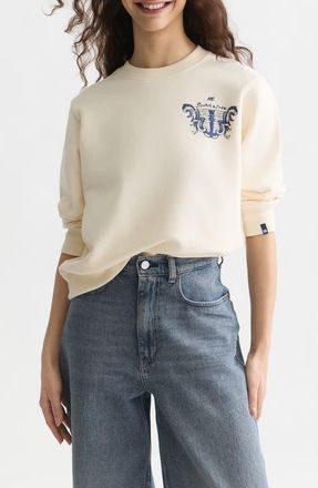 Scotch & Soda Logo Detail Cotton Sweatshirt in Eggnog at Nordstrom, Size X-Small