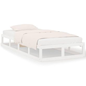 Berkfield Home Bed Frame White 75x190 cm Small Single Solid Wood