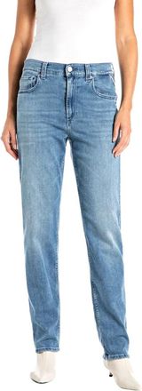 Replay Maijke Straight High Rise Jeans - Dames - Regular Fit Jeans - Blauw - W26 L30 - Katoen - Jeans