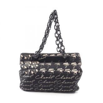 Chanel Black Canvas Handbag Tote Bag (Pre-Owned)