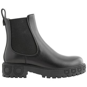 Ferragamo Salvatore Ferragamo Ladies Black Leather Gancini Sole Ankle Boot, Size 5.5 C