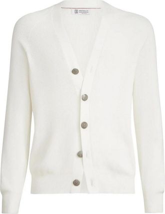 Brunello Cucinelli English Rib Knit Cardigan