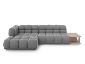 Cosmopolitan Design Sof&aacute; esquinero modular izquierdo 4 plazas de terciopelo gris claro