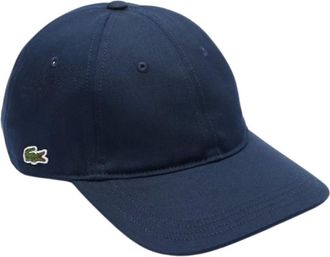 Lacoste Caps, male, Blue, Size: ONE SIZE Blue Cotton Unisex Cap - Embroidered