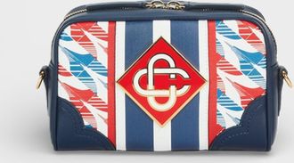 Casablanca Unisex Geometric Colourblock Crossbody Bag Red/White/Blue/Black Faux Leather - One Size