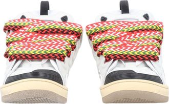 Lanvin Curb Sneakers With Multicolored Zigzag Laces