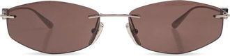 Balenciaga Ovale Randloze Zonnebril - Dames - Zonnebrillen - Grijs - ONE Size - Accessoires