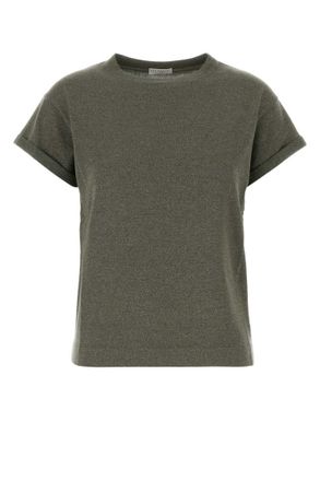 Brunello Cucinelli Dark Green Crew Neck T-Shirt