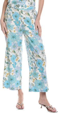 Alberta Ferretti Philosophy Linen-Blend Ankle Crop Pant