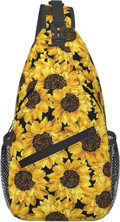 Generic Beautiful Sunflower Sling Bag Lightweight Chest Bag With Zipper Daypack For Women Casual Shopping