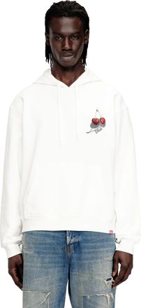 Diesel Hoodie in cotton with cherry graphic - Sweaters - Unisex - White
