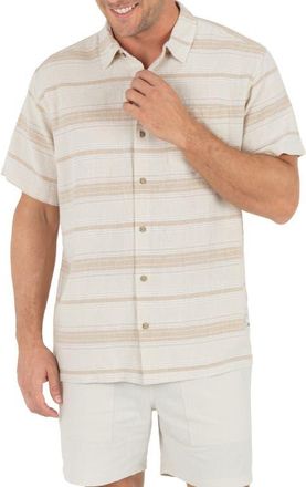 Hurley Oceanside Short Sleeve Button-Up Shirt in Bone Combo at Nordstrom, Size Xx-Large
