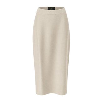 Gran Sasso Midi Rok - Dames - Rokken - Beige - Maat: M Linnen