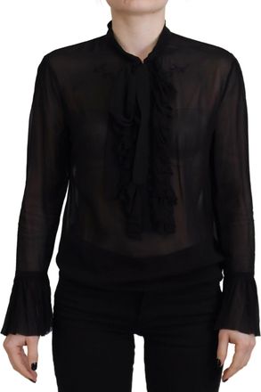 Dsquared2 Dsquared&sup2; Viscose Long Sleeves See Through Blouse Womens Top (Pre-Owned)