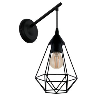 Eglo Tarbes Geometric Wall Light - Black | TJ Hughes