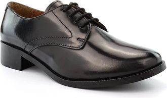 Generic Girls Leather School Shoes Womens Cadet Shoes Real Leather Shoes Ladies Work Shoes All Black Leather Shoes 6 UK